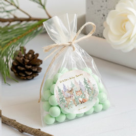 Pegatina Redonda Baby It's Cold Outside modern Winter Woodland