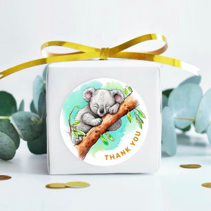 Pegatina Redonda Baby Koala Baby Shower Gracias
