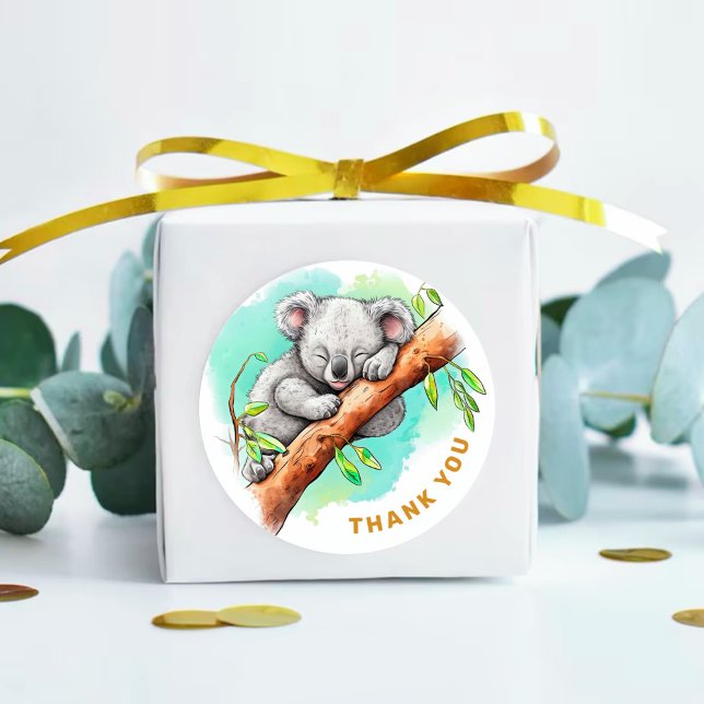 Pegatina Redonda Baby Koala Baby Shower Gracias (Subido por el creador)