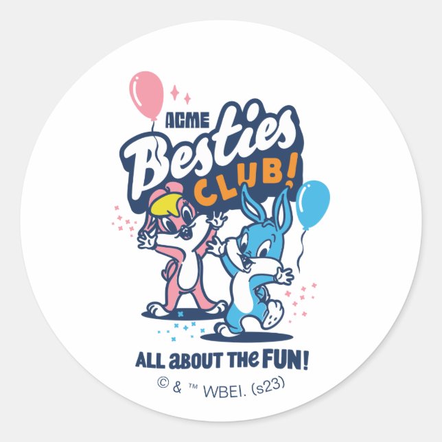 Pegatina Redonda Baby Lola y BUGS BUNNY™ - Besties Club! (Anverso)