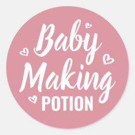 Pegatina Redonda Baby Making Potion Funny Shower Gracias A Los Cora