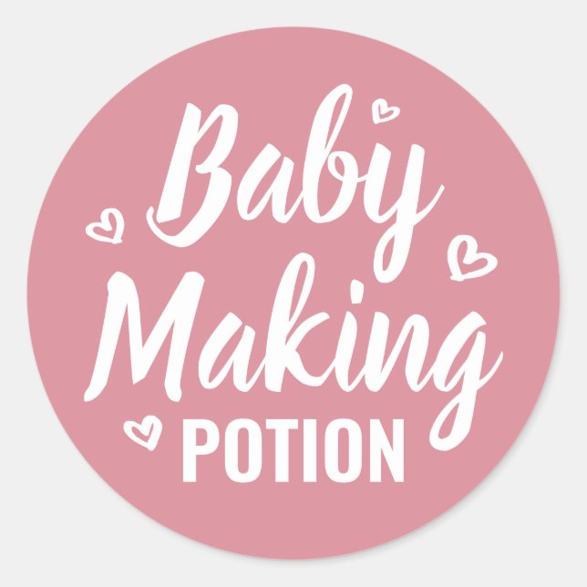Pegatina Redonda Baby Making Potion Funny Shower Gracias A Los Cora (Anverso)
