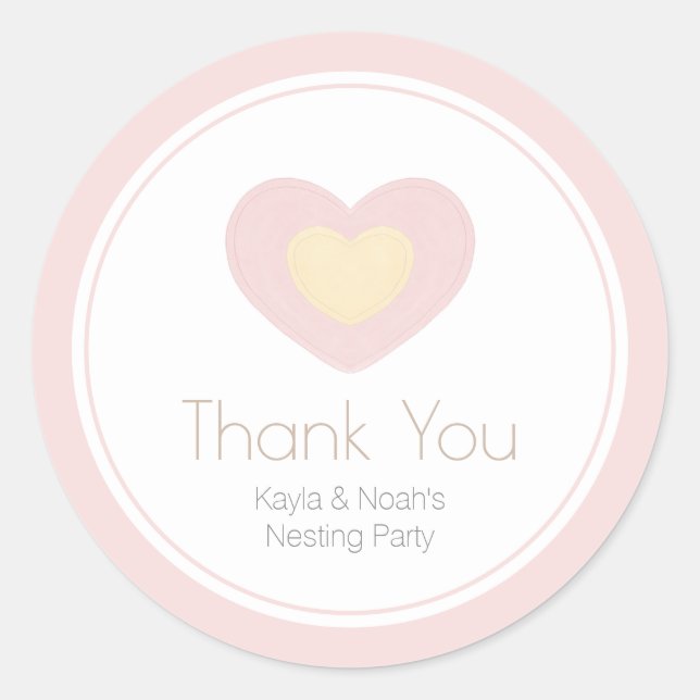 Pegatina Redonda Baby Mobile Nesting Party (Anverso)