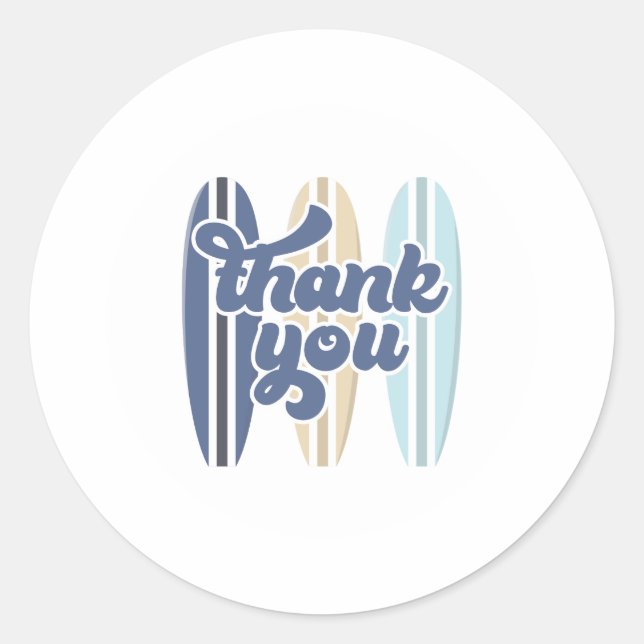 Pegatina Redonda Baby on Board Surfboard Baby Shower Gracias (Anverso)