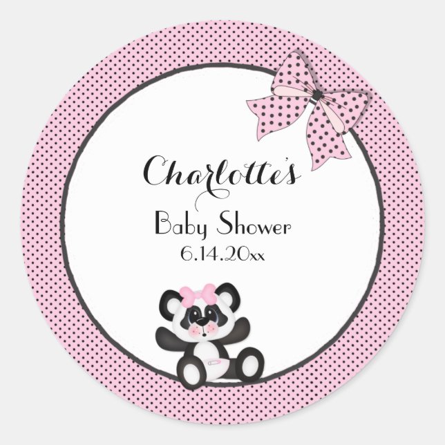Pegatina Redonda Baby Panda (Anverso)