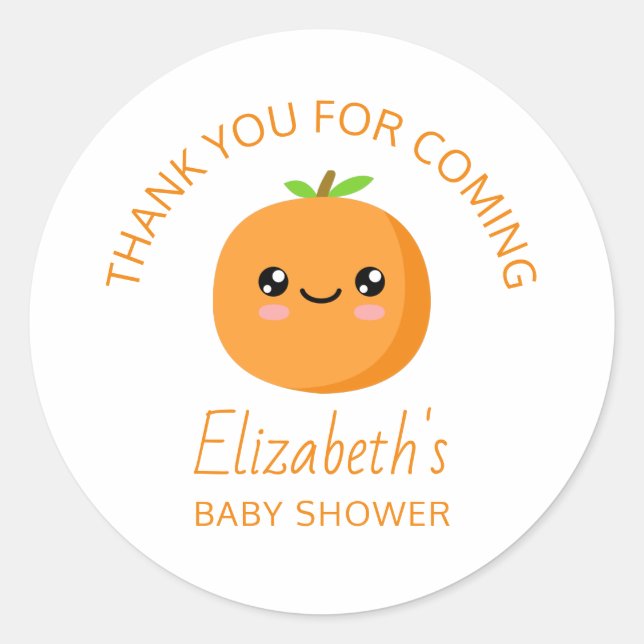 Pegatina Redonda Baby Shower (Anverso)