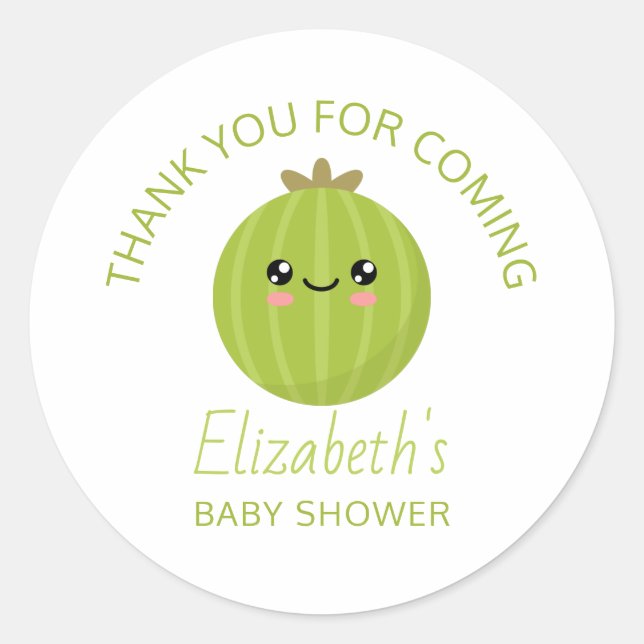 Pegatina Redonda Baby Shower (Anverso)