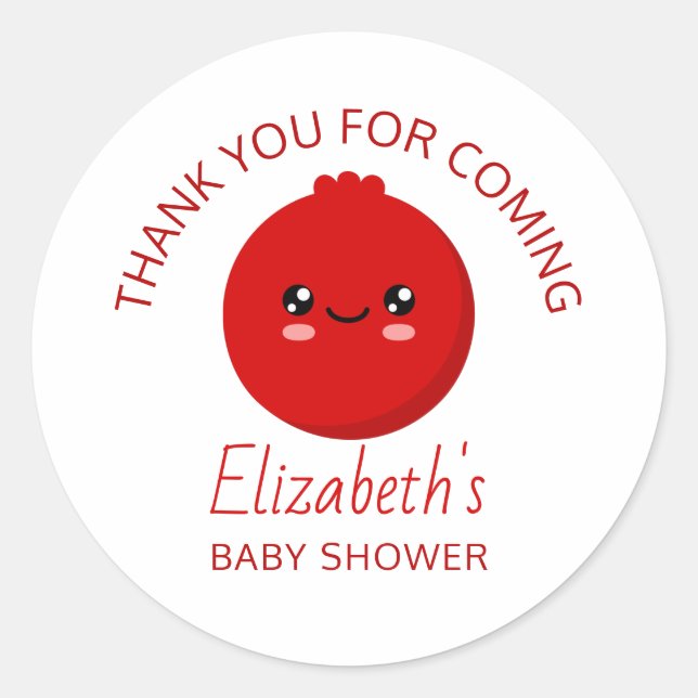 Pegatina Redonda Baby Shower (Anverso)