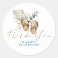 Baby Shower azul marrón y verde sabio Gracias