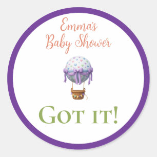 Pegatina Redonda Baby Shower Bingo Stickers – Personalized “Got It!