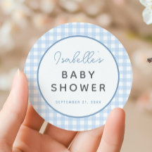 Baby Shower Blue Gingham Boy