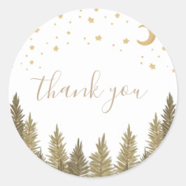 Pegatina Redonda Baby Shower Bosque