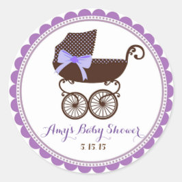 Pegatina Redonda Baby Shower Carriage Pegatinas Favorece
