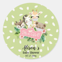Baby Shower chica | Amigos de animales salvajes Cu