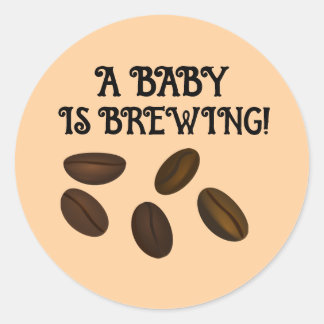 PEGATINA REDONDA BABY SHOWER COFFEE BEANS STICKERS