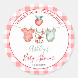 Pegatina Redonda Baby Shower de Apple of My Eye