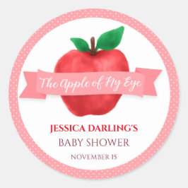 Pegatina Redonda Baby Shower de Apple of my Eye