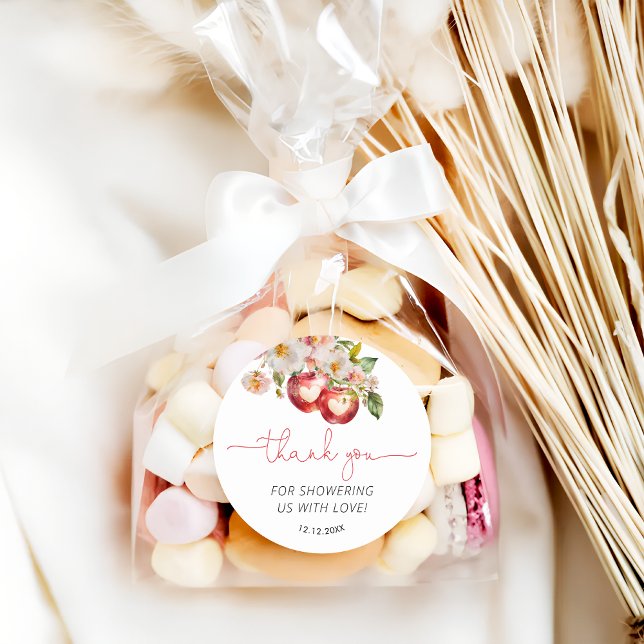 Pegatina Redonda Baby Shower de Apple of Our Eye Gracias (Subido por el creador)