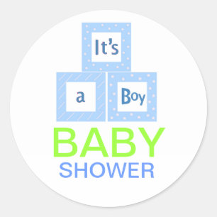 Pegatina Redonda Baby Shower de Baby Blocks