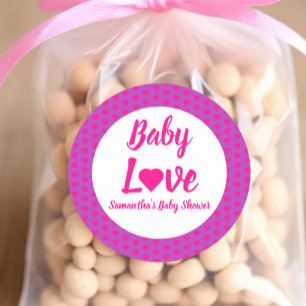 Pegatina Redonda Baby Shower de Baby Love Heart