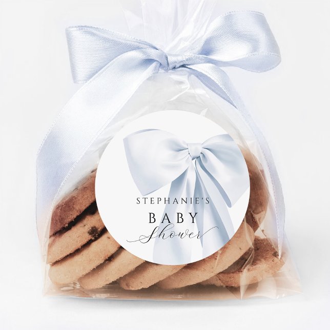 Pegatina Redonda Baby Shower de Blue Bow (Subido por el creador)