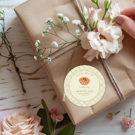 Pegatina Redonda Baby Shower de cascada cutie Pie Fall