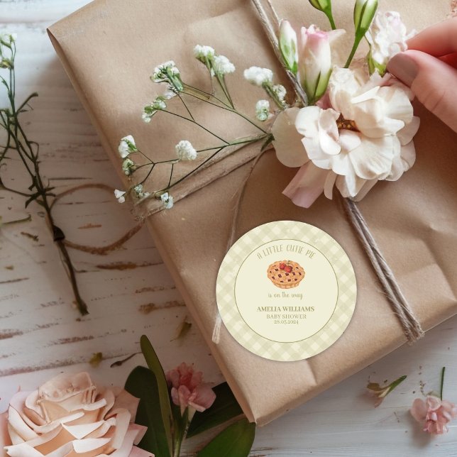 Pegatina Redonda Baby Shower de cascada cutie Pie Fall (Subido por el creador)