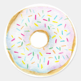 Pegatina Redonda Baby Shower de chorro de agua blanca