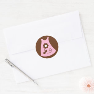 Pegatina Redonda Baby Shower de color rosa