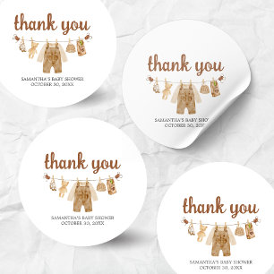 Pegatina Redonda Baby Shower de elaboración de café