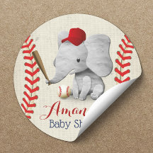Baby Shower de elefante cuto de béisbol