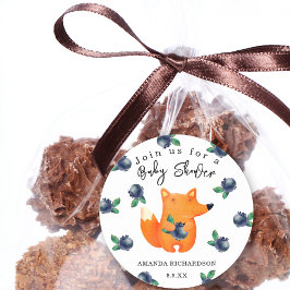 Pegatina Redonda Baby Shower de Fox