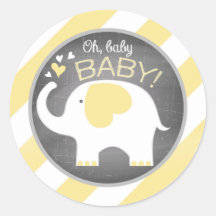 Baby Shower de franja diagonal de elefante blanco