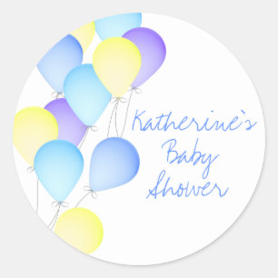 Pegatina Redonda Baby Shower de globo