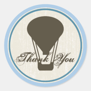 Pegatina Redonda Baby Shower de globo aerostático