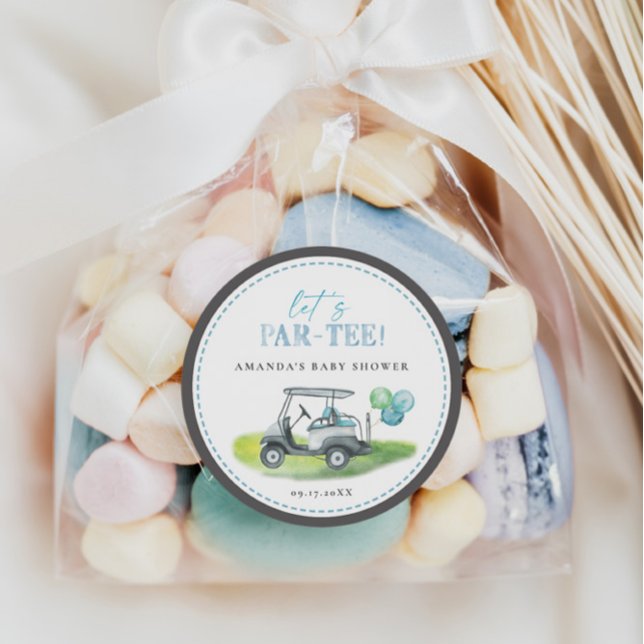 Pegatina Redonda Baby Shower de golf (Subido por el creador)