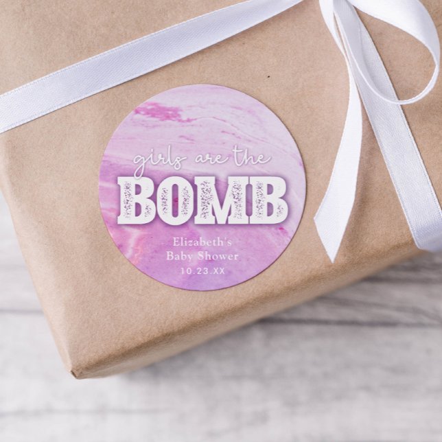 Pegatina Redonda Baby Shower de la bomba de seguridad (Subido por el creador)