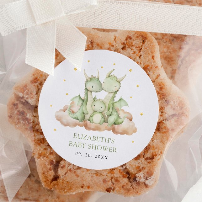 Pegatina Redonda Baby Shower de Little Dragon (Subido por el creador)