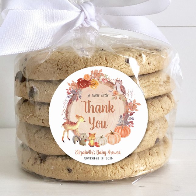 Pegatina Redonda Baby Shower de los animales de la huerta de calaba (Subido por el creador)