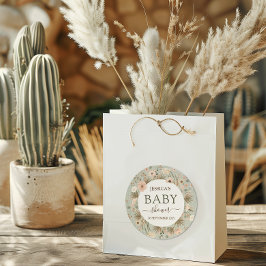 Pegatina Redonda Baby Shower de Moda del desierto