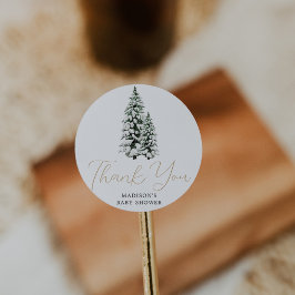 Pegatina Redonda Baby Shower de navidades