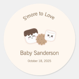 Pegatina Redonda Baby Shower de S'more to Love Label