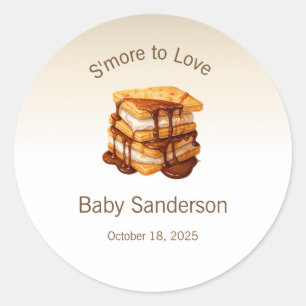 Pegatina Redonda Baby Shower de S'more to Love Label