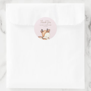 Pegatina Redonda Baby Shower de Woodland Animals