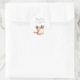 Pegatina Redonda Baby Shower de Woodland Animals