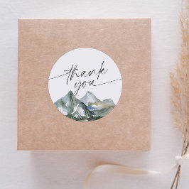 Pegatina Redonda Baby Shower Forestal de Montaña