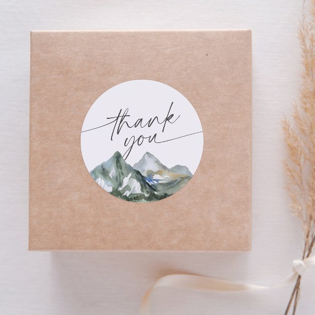 Pegatina Redonda Baby Shower Forestal de Montaña (Subido por el creador)