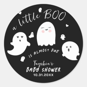 Pegatina Redonda Baby Shower Ghost Boo Halloween