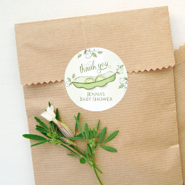 Pegatina Redonda Baby Shower Gracias a dos maricas en un poste