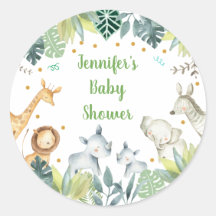 Baby Shower Green & Gold de la Jungla Safari
